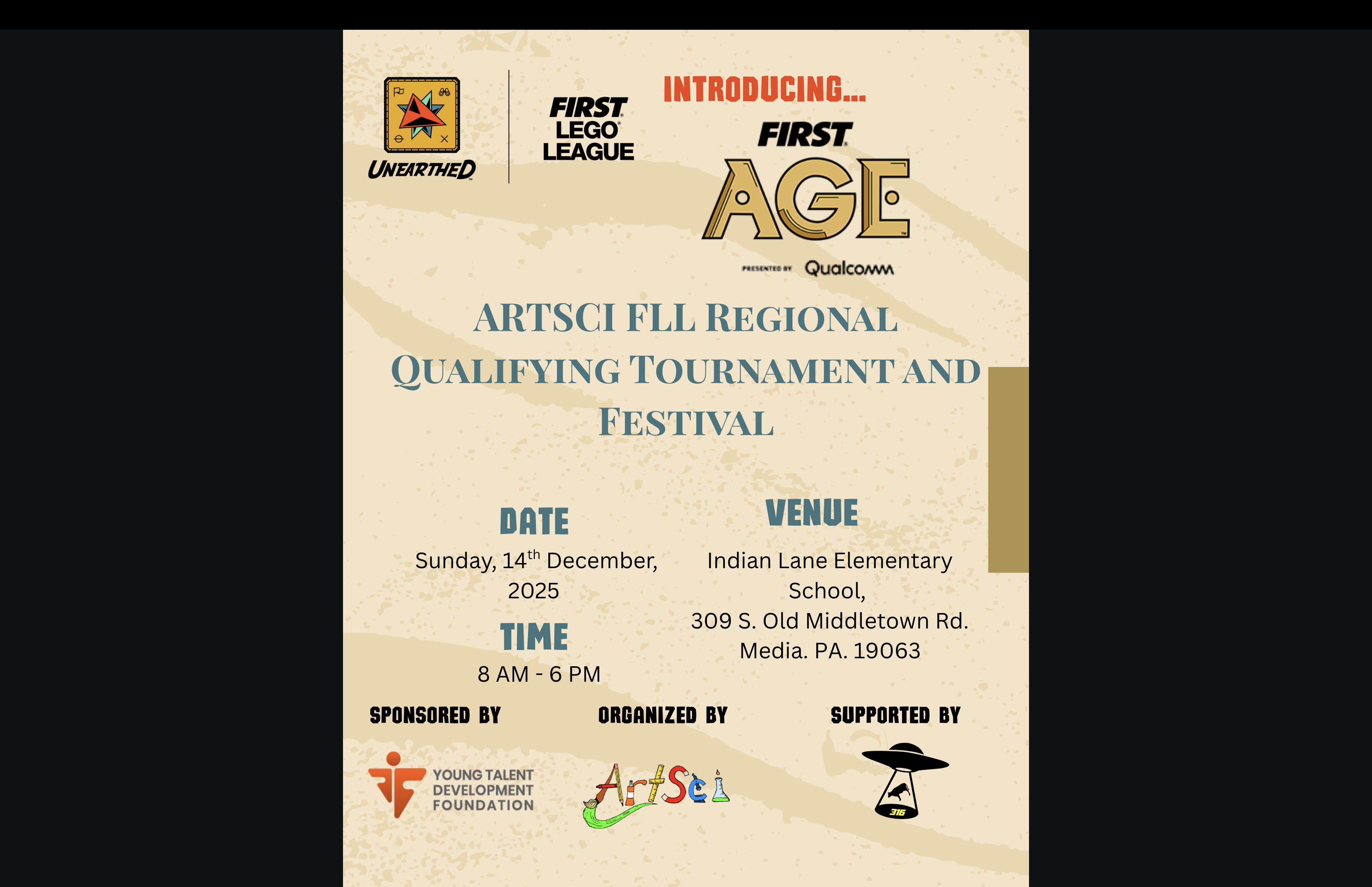 ARTSci FLL Regional Qualifying Tournament and Festival